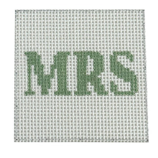Mrs. Insert Painted Canvas Evergreen Needlepoint 

