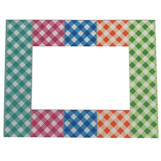 Multi Gingham Frame Printed Canvas Two Sisters Needlepoint 
