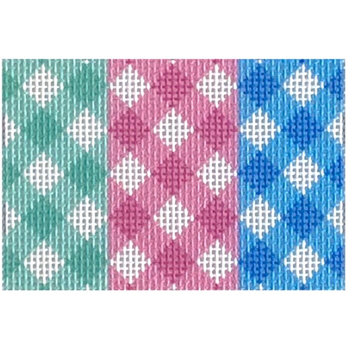 Multi Gingham Insert Printed Canvas Two Sisters Needlepoint 
