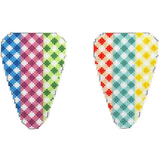 Multi Gingham Sci. Case Printed Canvas Two Sisters Needlepoint 

