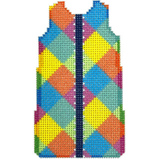 Multi Harlequin Mini Shift Printed Canvas Two Sisters Needlepoint 
