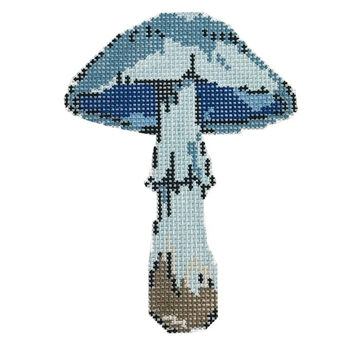 Mushroom Series - Navy Mushroom Painted Canvas The Plum Stitchery 