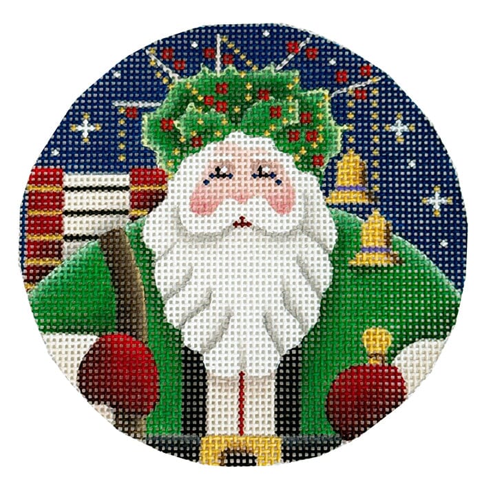 Musical Santa Painted Canvas Rebecca Wood Designs  - 1