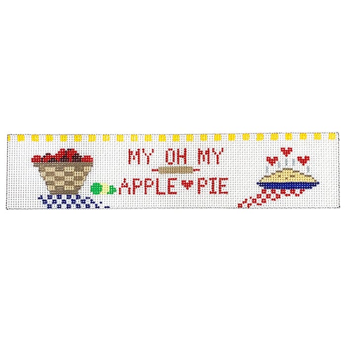 My Oh My Apple Pie Bookweight Painted Canvas Julia's Needlework 