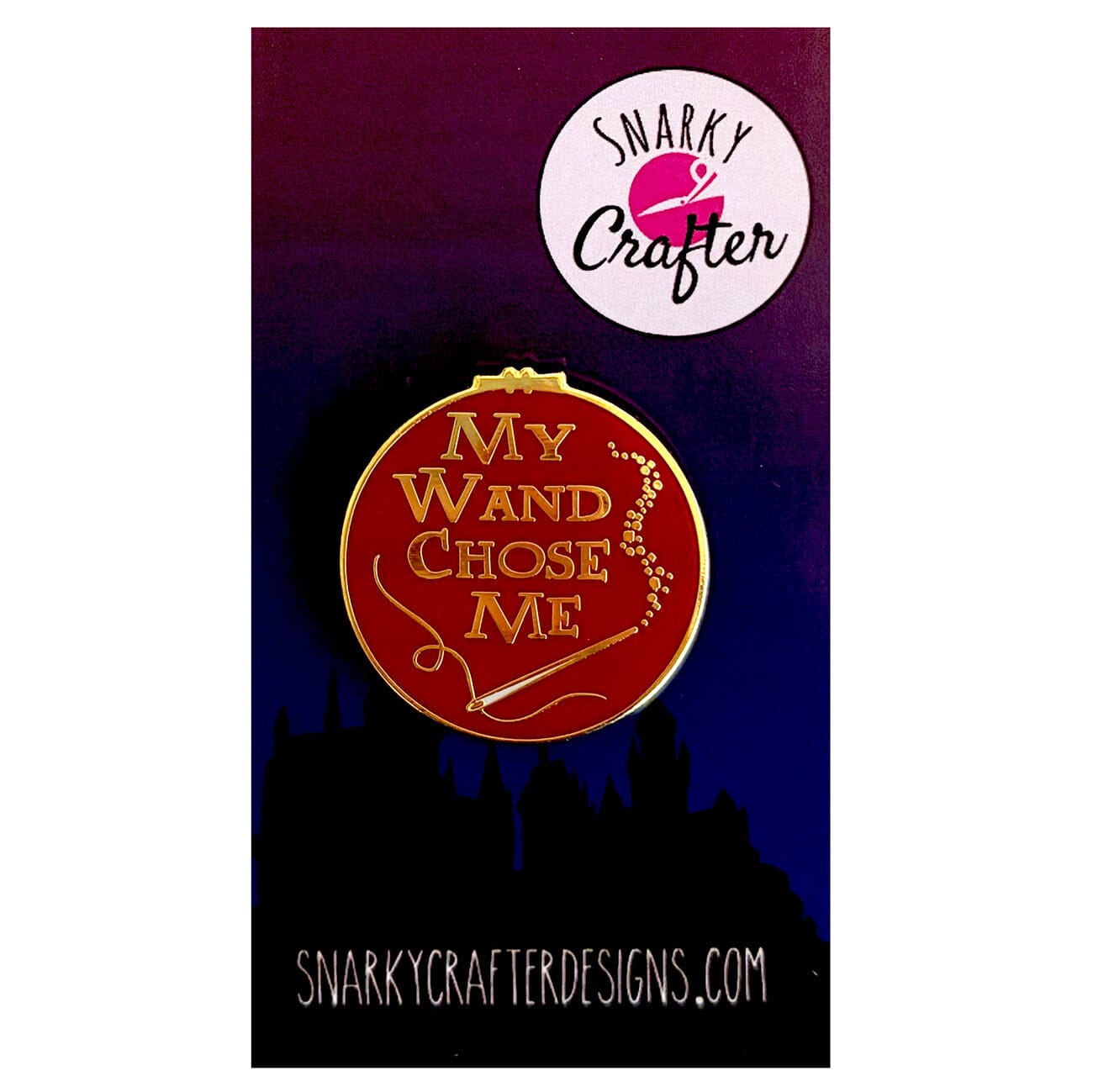 My Wand Chose Me RED Needleminder Accessories Snarky Crafter Designs  - 1