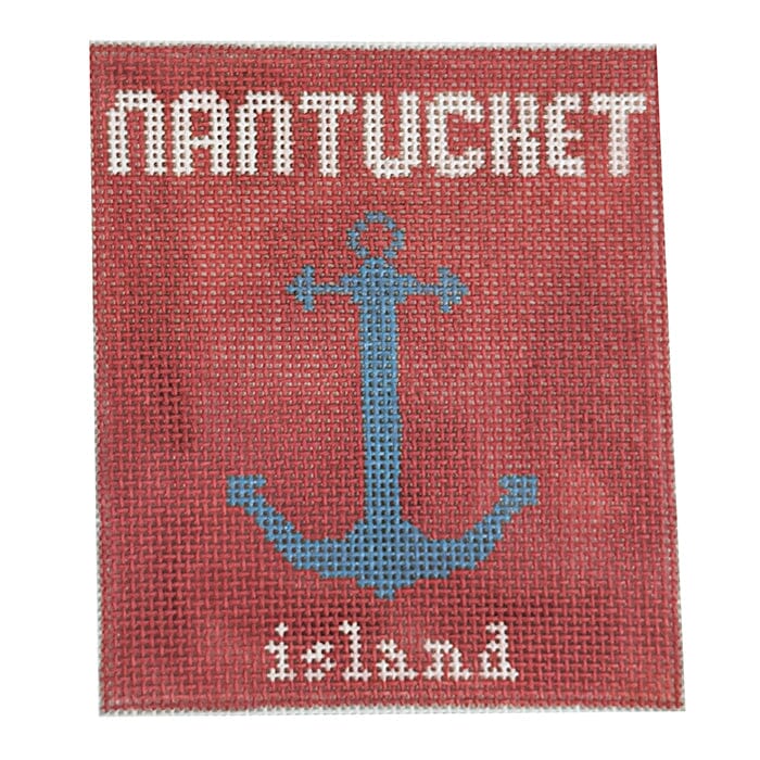 Nantucket Book Mini Painted Canvas Atlantic Blue Canvas 