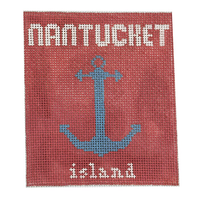 Nantucket Book Mini Painted Canvas Atlantic Blue Canvas  - 1