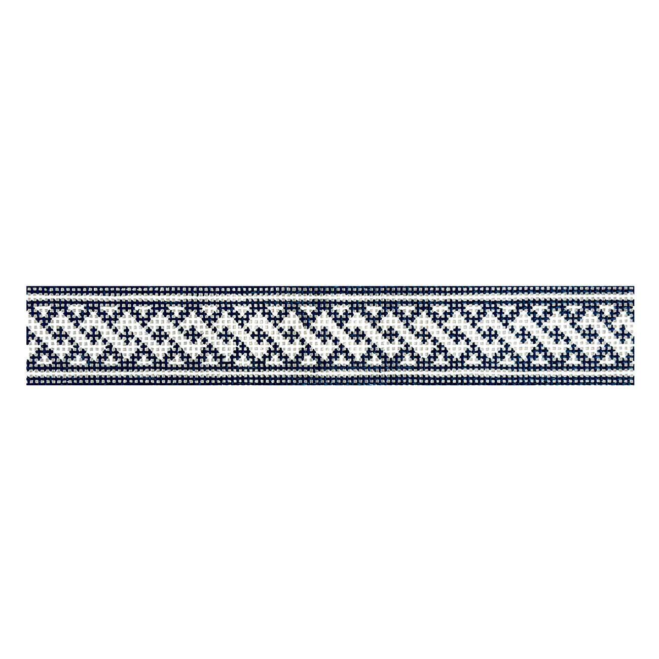 Nantucket Braid Key Fob   Navy Blue Painted Canvas Little Stitches Needleworks  - 1