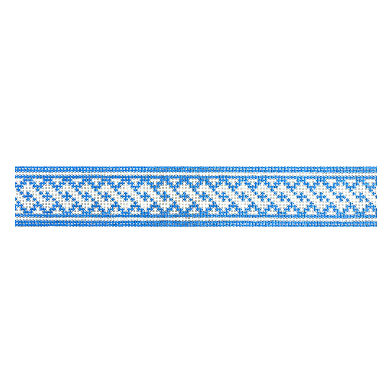 Nantucket Braid Key Fob   Summer Blue Painted Canvas Little Stitches Needleworks  - 1
