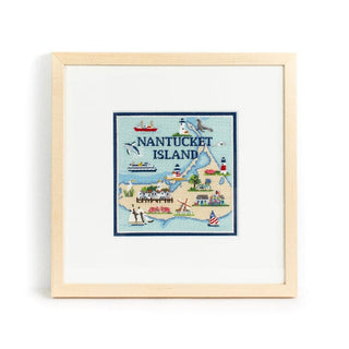 Nantucket Map on 18 with Stitch Guide Printed Canvas Needlepoint.Com 
