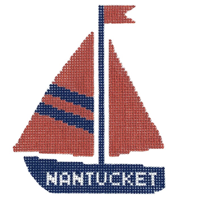 Nantucket Sailboat Printed Canvas Prepsetter  - 1