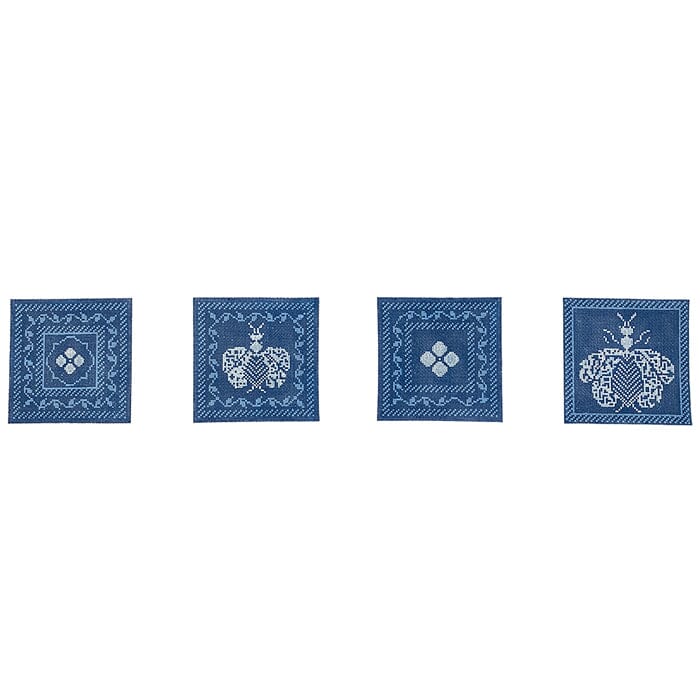 Napoleon's Bees Coasters   Wedgewood & White Painted Canvas Whimsy & Grace - 1