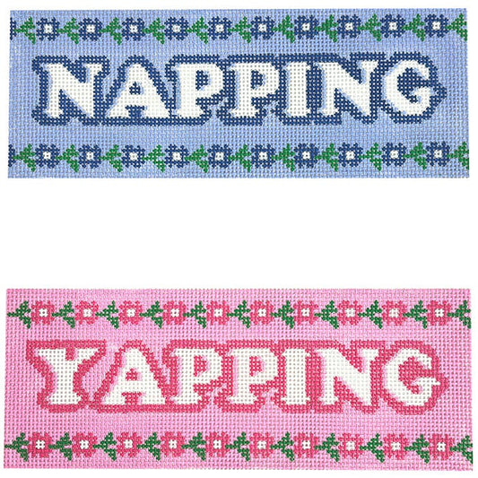 Napping Yapping Painted Canvas Lucky Lotus Needlepoint 