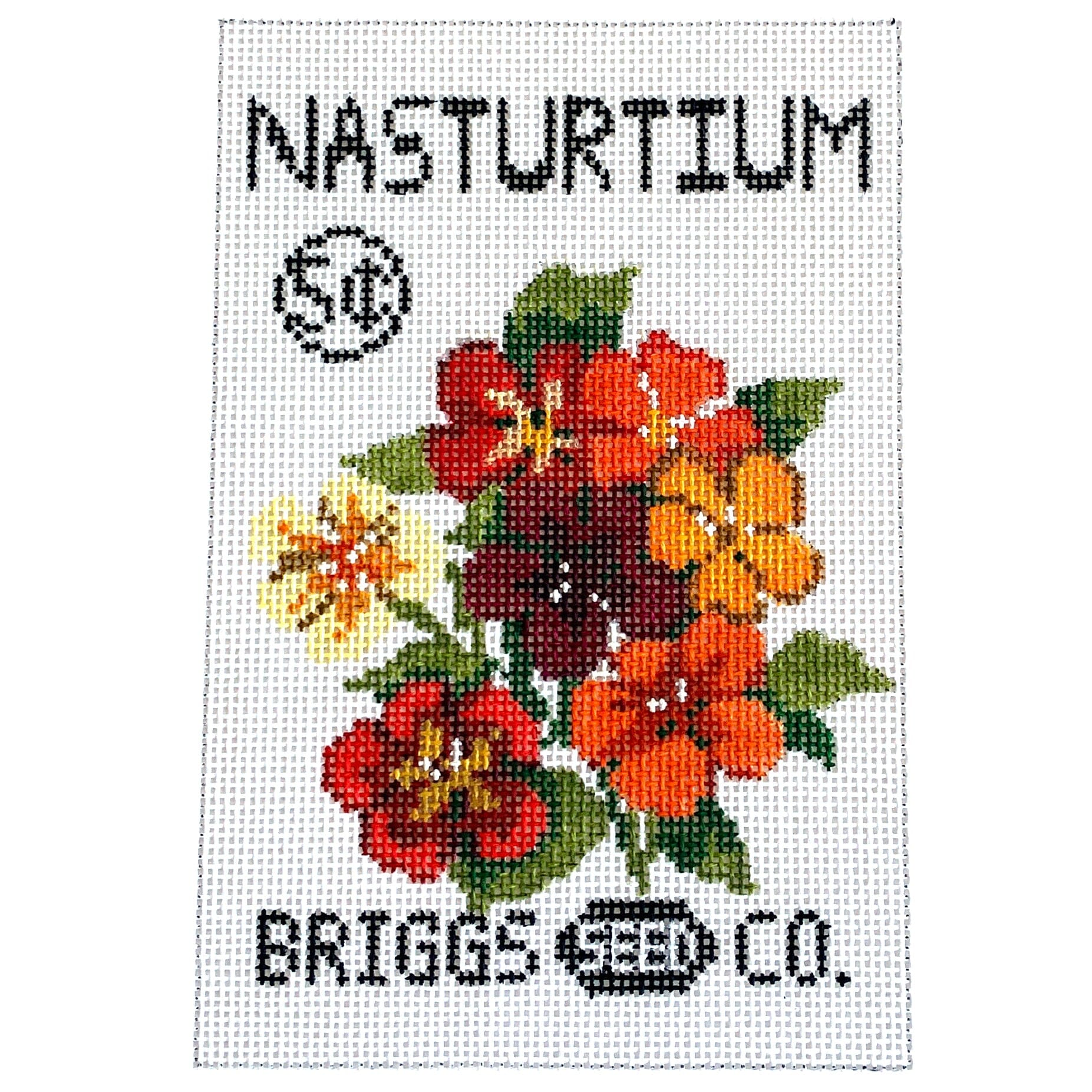 Nasturtium Seed Packet Painted Canvas Laura Love Designs  - 1