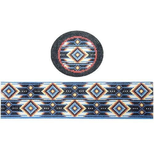 Native Indian hinged box with hardware Painted Canvas Funda Scully 