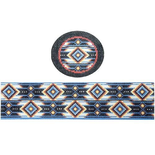 Native Indian hinged box with hardware Painted Canvas Funda Scully 
