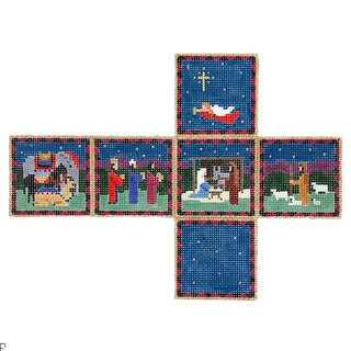 Nativity Cube Painted Canvas Susan Roberts Needlepoint Designs Inc. 
