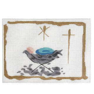 Nativity Manger Painted Canvas Walker's Needlepoint 
