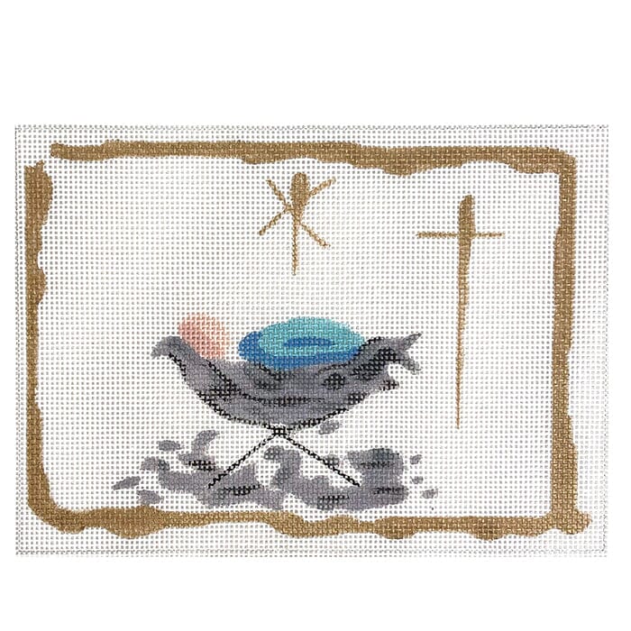 Nativity Manger Painted Canvas Walker's Needlepoint  - 1