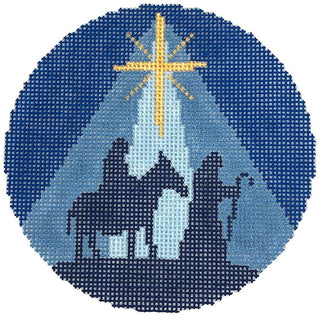 Nativity   Mary & Joseph Ornament Painted Canvas NDLPT Designs 
