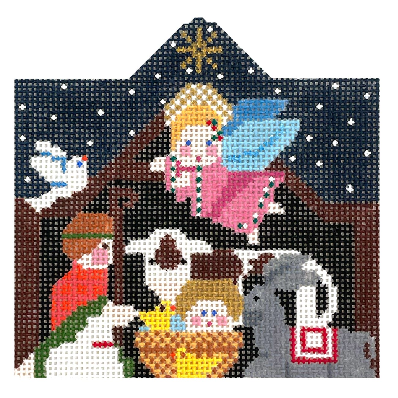 Nativity Scene, 4x4 Painted Canvas Shelly Tribbey  - 1