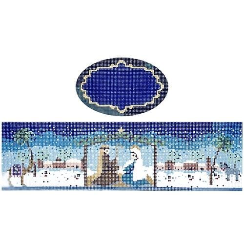 Nativity Scene hinged box with hardware Painted Canvas Funda Scully 