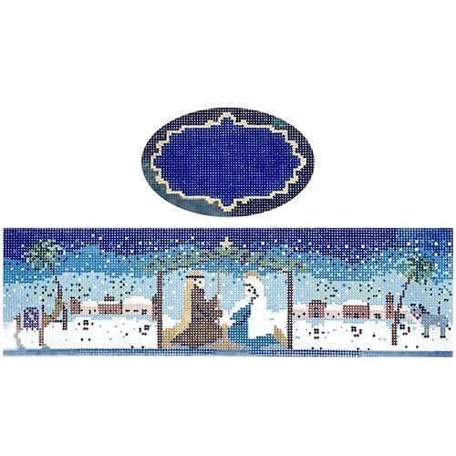 Nativity Scene hinged box with hardware Painted Canvas Funda Scully 
