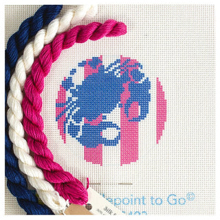 Nautical Baubles   Crab Stencil on Pink Kit Kits Two Sisters Needlepoint 
