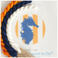 Nautical Baubles - Seahorse Stencil on Orange Kit Kits Two Sisters Needlepoint 