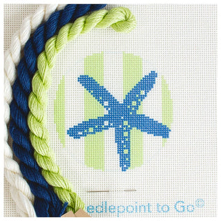 Nautical Baubles   Starfish Stencil on Lime Kit Kits Two Sisters Needlepoint 
