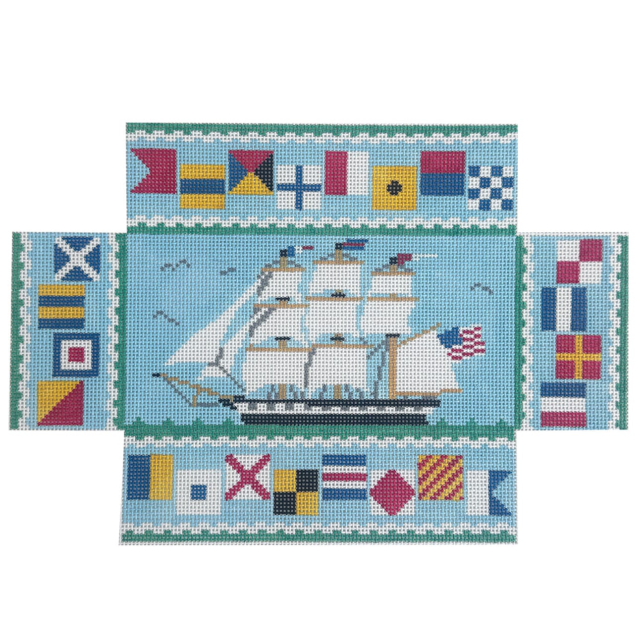 Nautical Brick Cover, Clipper Ship Painted Canvas The Meredith Collection  - 1