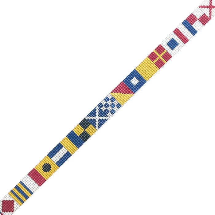 Nautical Flags Alphabet Belt on 13 Painted Canvas Susan Roberts Needlepoint Designs Inc.  - 1