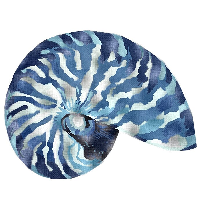 Nautilus Canvas   Blue Painted Canvas KCN Designers  - 1