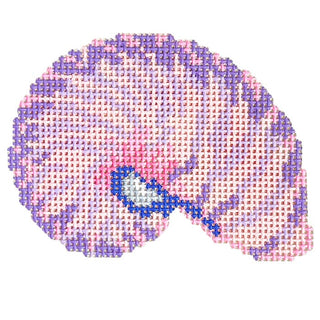 Nautilus Shell Pink & Purple Painted Canvas Atlantic Blue Canvas 
