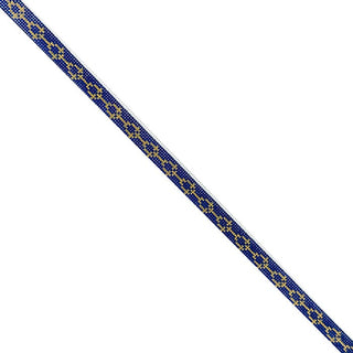 Navy and Gold Links Double Wrap Bracelet Painted Canvas Anne Fisher Needlepoint LLC 
