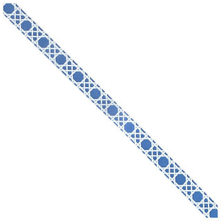 Navy Caning Crossbody Strap Printed Canvas Two Sisters Needlepoint 
