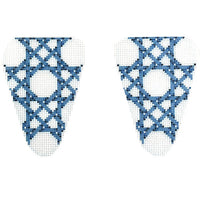 Navy Caning Scissor Case Printed Canvas Two Sisters Needlepoint 