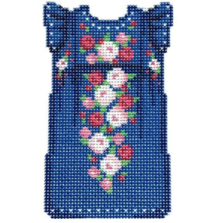 Navy/Pink Mini Oaxaca Dress Printed Canvas Two Sisters Needlepoint 
