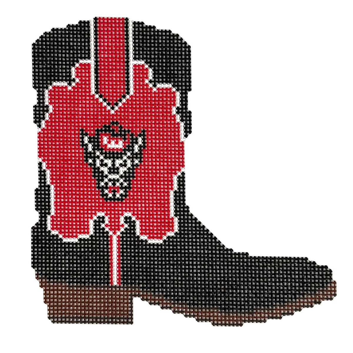 NC State Boot Painted Canvas Wipstitch Needleworks  - 1