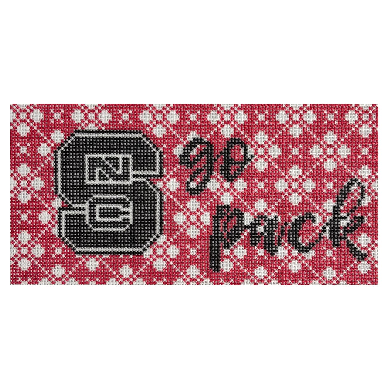 NC State Collegiate Purse Insert 3x6 Painted Canvas Hedgehog Needlepoint  - 1