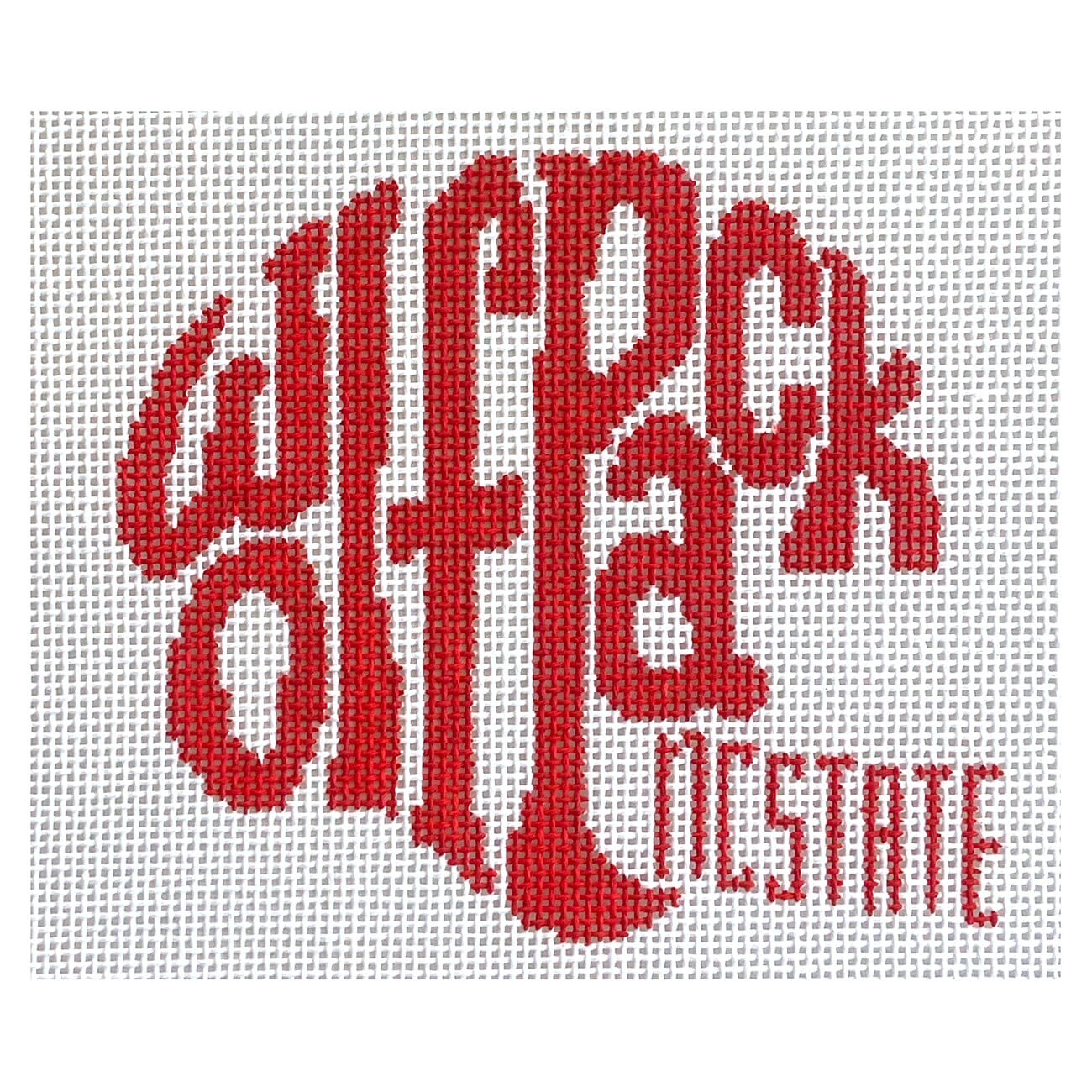 NC State Helmet Words Painted Canvas Wipstitch Needleworks  - 1
