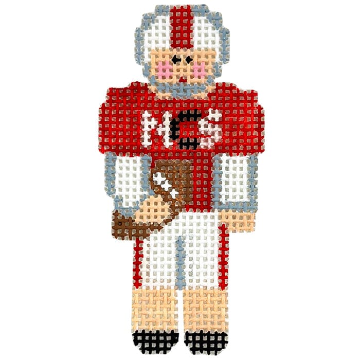 NCSU Football Player   Tiny Figures Painted Canvas Kathy Schenkel Designs 
