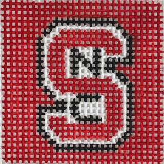 NCSU Logo Tiny Square Painted Canvas Kathy Schenkel Designs 

