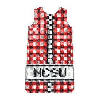 NCSU Red Gingham Shift Printed Canvas Two Sisters Needlepoint 
