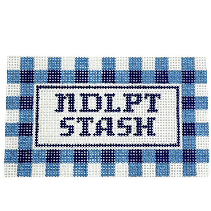 NDLPT Stash Gingham Painted Canvas Initial K Studio  - 1