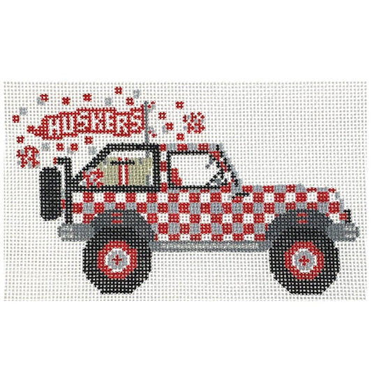 Nebraska Jeep Painted Canvas Wipstitch Needleworks 