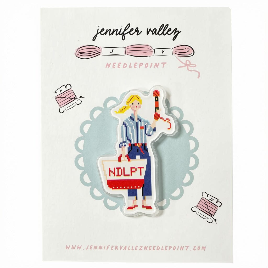 Needlepoint Girl Needle Minder   Blonde Accessories Jennifer Vallez Needlepoint  - 1