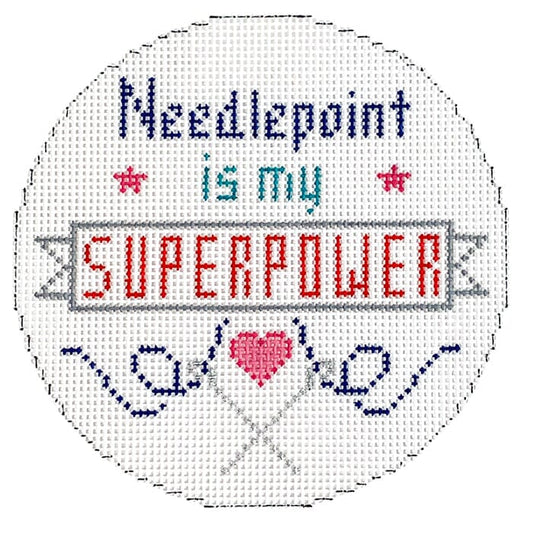 Needlepoint is My Superpower Painted Canvas Danji Designs 