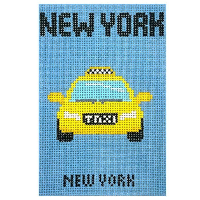 New York City Travel Book Painted Canvas Atlantic Blue Canvas 
