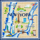 New York Map on 13 Printed Canvas Kirk & Bradley 